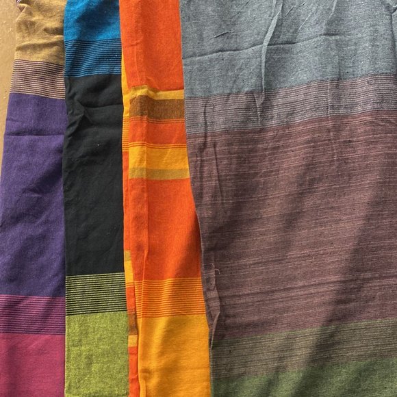 Bhutani Cotton Waist Wide-Leg Flare Pants - Tri Color (Plum) - Picture 2 of 3